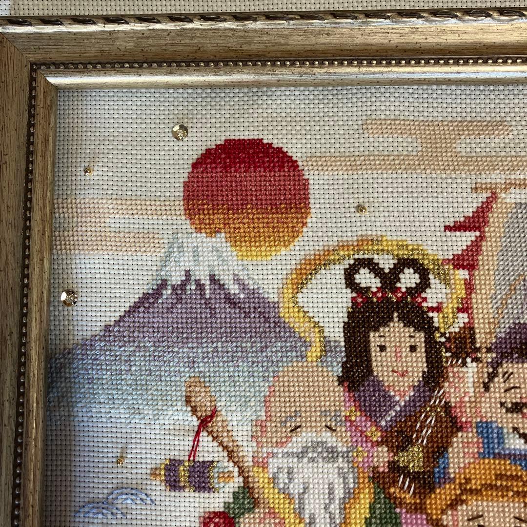 ホビーラホビーレクロスステッチ　七福神のしあわせ宝舟　完成品