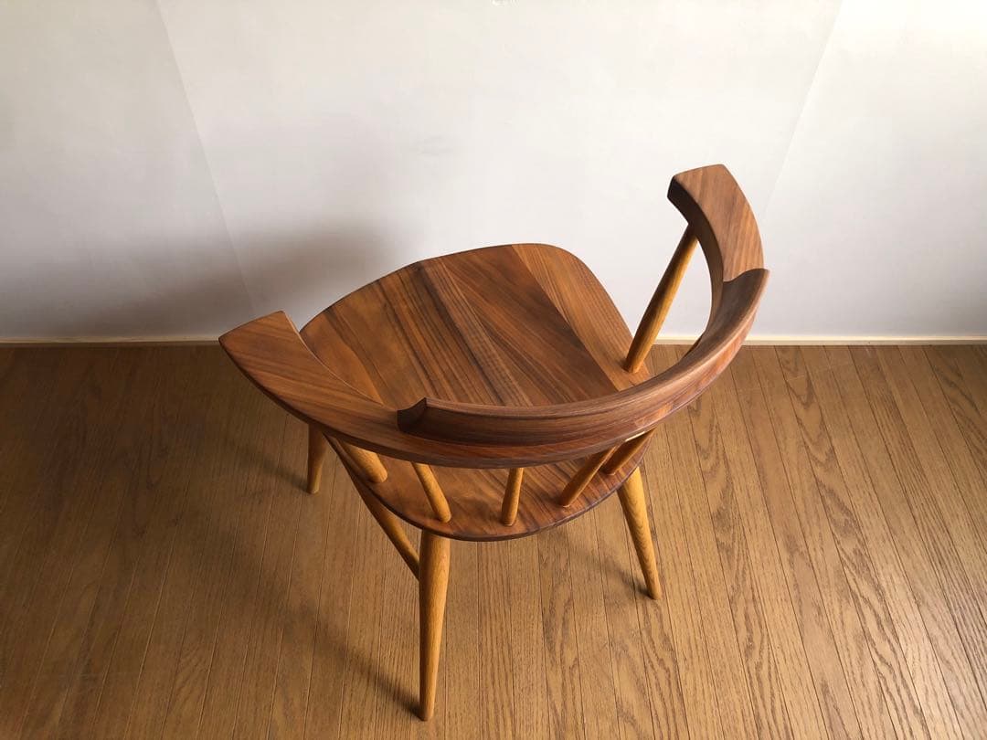 柏木工 キャプテンチェア ウォールナット&オーク無垢材 アーム付き オイル仕様