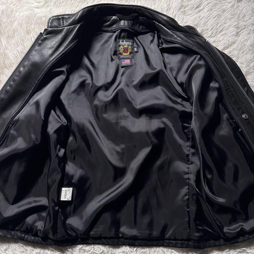 美品/激レア✨schott ライダースジャケット　147 本革　ブラック　38