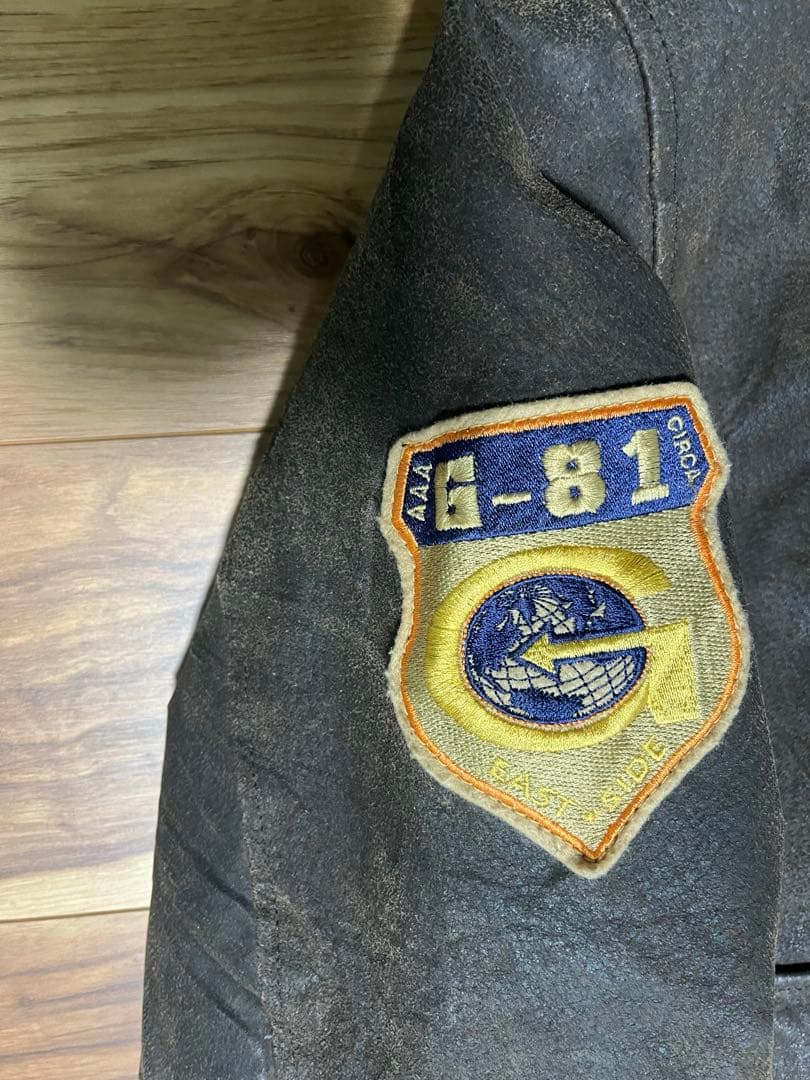 【希少】guess leather レザージャケット ヴィンテージ ワッペン