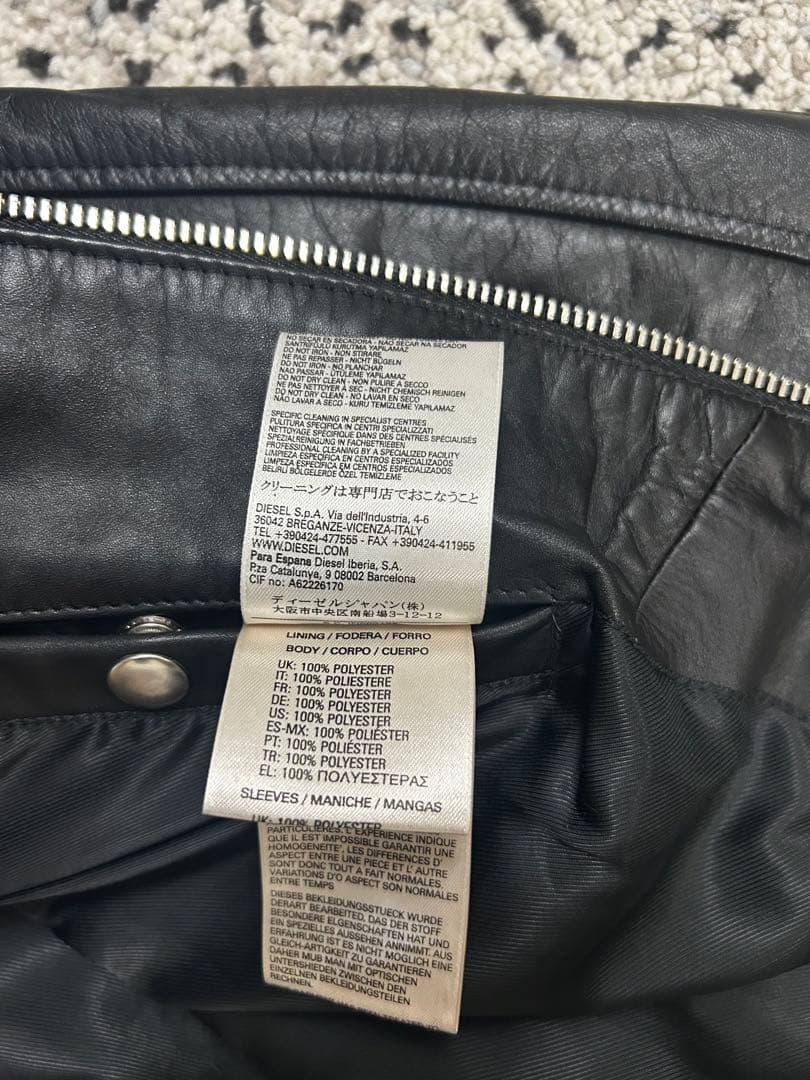 ディーゼル　レザージャケット　ライダース　シングル　ブラック　牛革