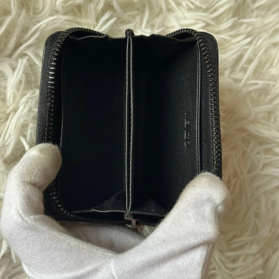 ✨️美品✨️ ケンゾー ケース タイガー 型押し レザー 黒 コンパクト