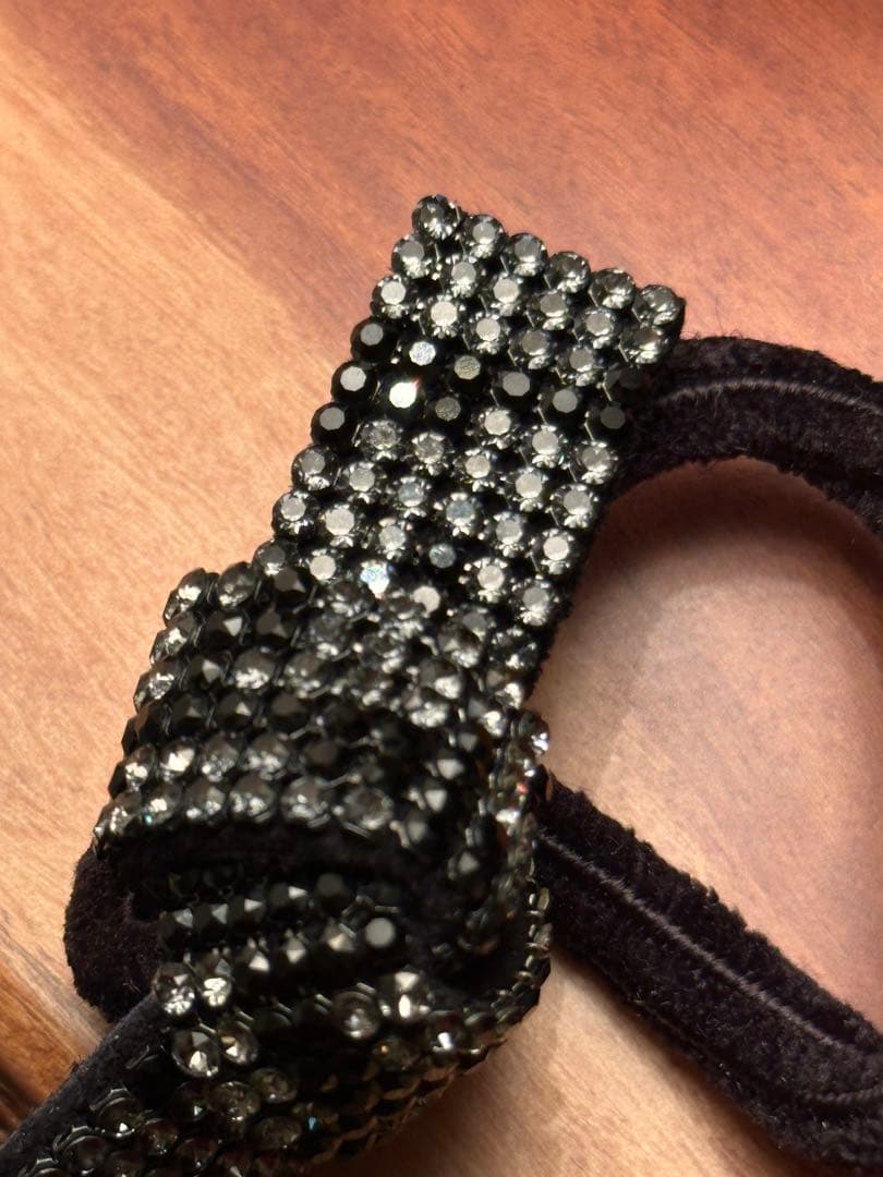ACCA アッカ￼￼黒リボンスワロスキージェムヘアゴム