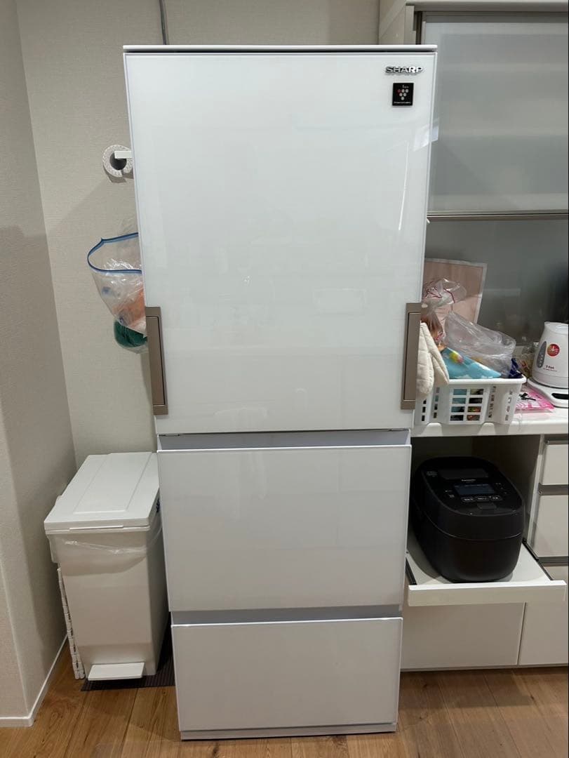 設置送料込！SHARP 冷蔵庫 SJ-GE35G-W 2021年製 どっちもドア