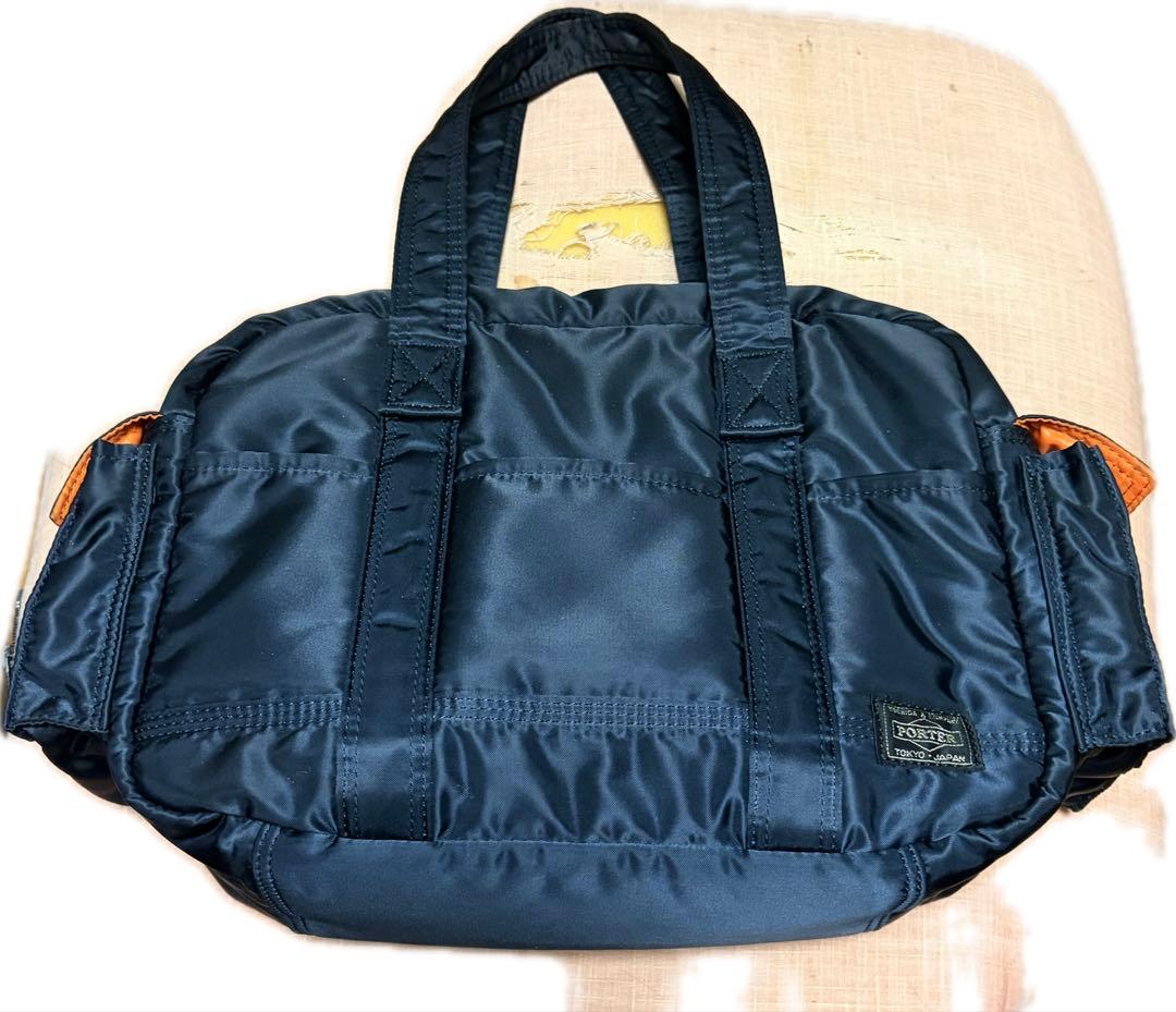 激美品　ポーター　タンカー　アイアンブルー　ボストン　トート　バッグ　ネイビー