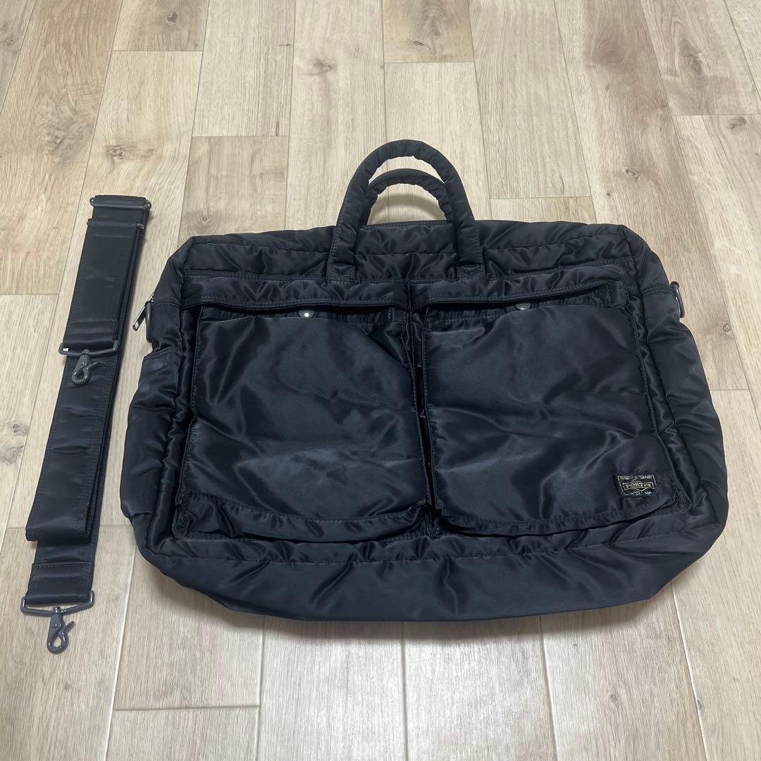 【極美品】PORTER TANKER 2way ビジネスバッグ ブラック 2層式