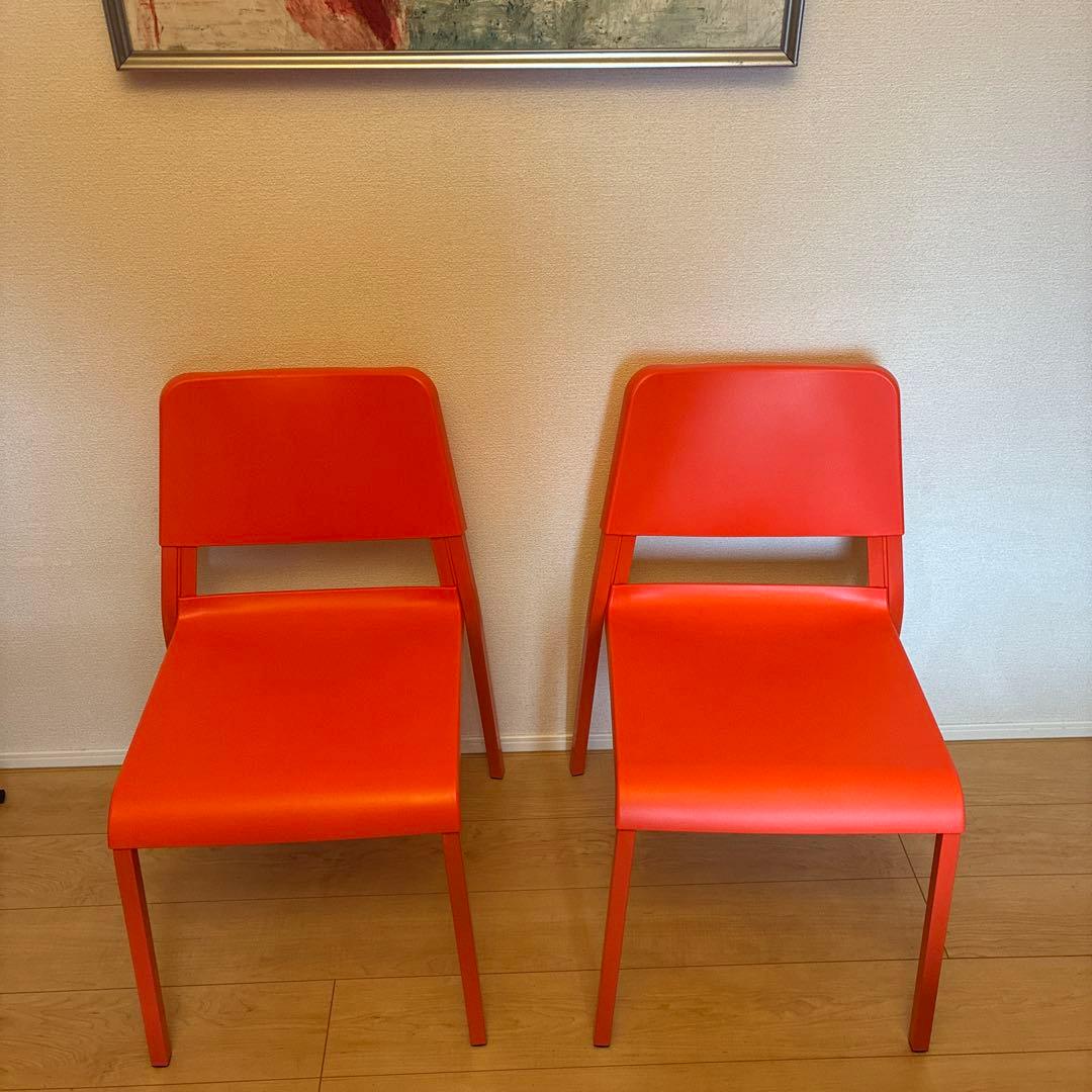 IKEA 椅子　スタッキングチェア　オレンジ　廃盤