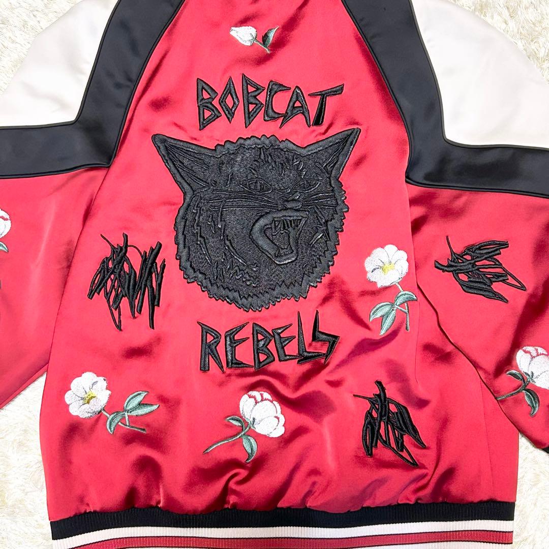 COACH コーチ スカジャン 刺繍 花 ボブキャット 2サイズ 赤