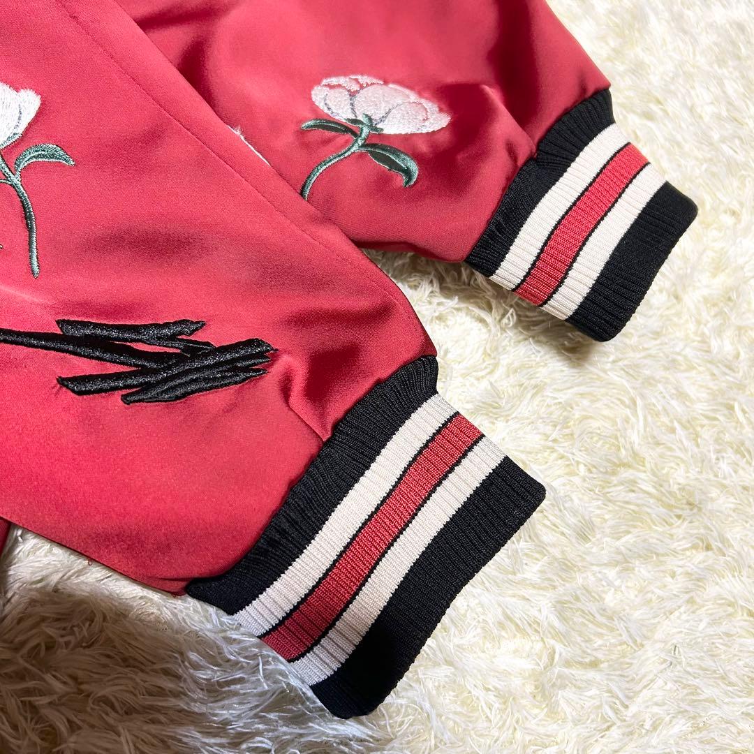 COACH コーチ スカジャン 刺繍 花 ボブキャット 2サイズ 赤