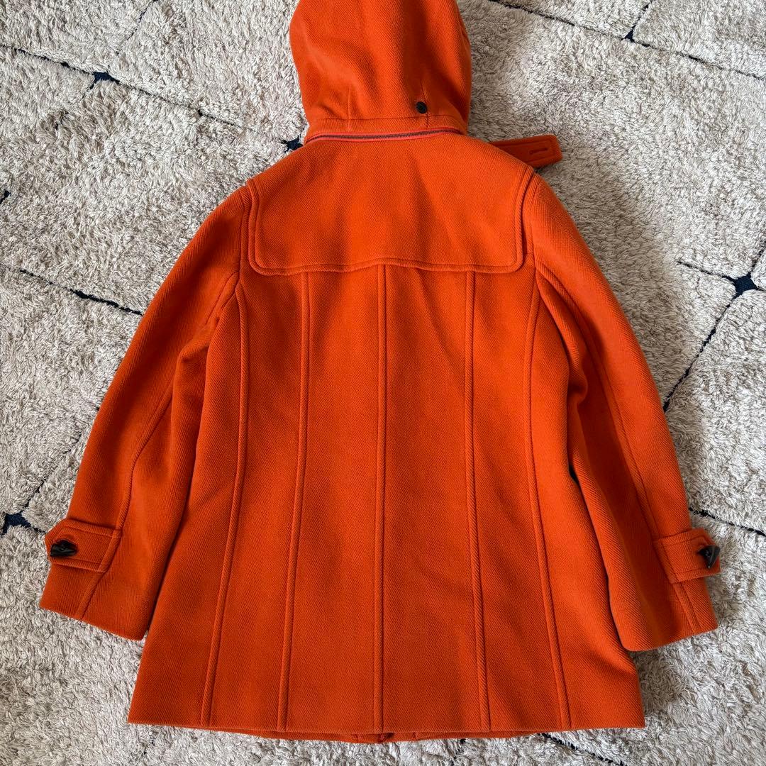 【美品】バーバリーロンドン　ダッフルコート　オレンジ　ウール　牛革　46