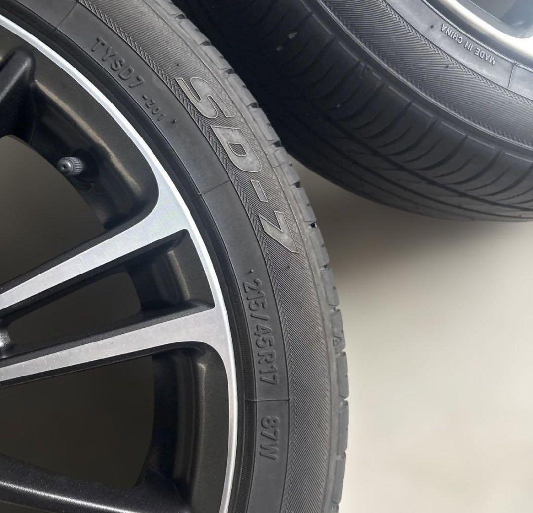 チンチラ① 86純正　215/45R17 美品　溝あり　タイヤホイール