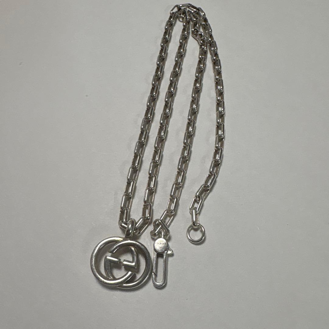 【美品】正規品　グッチ　インターロッキング　シルバーチェーンネックレス