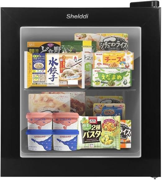 ミニ冷凍庫 小型 家庭用 35L 透明ガラスドア 中身が見える