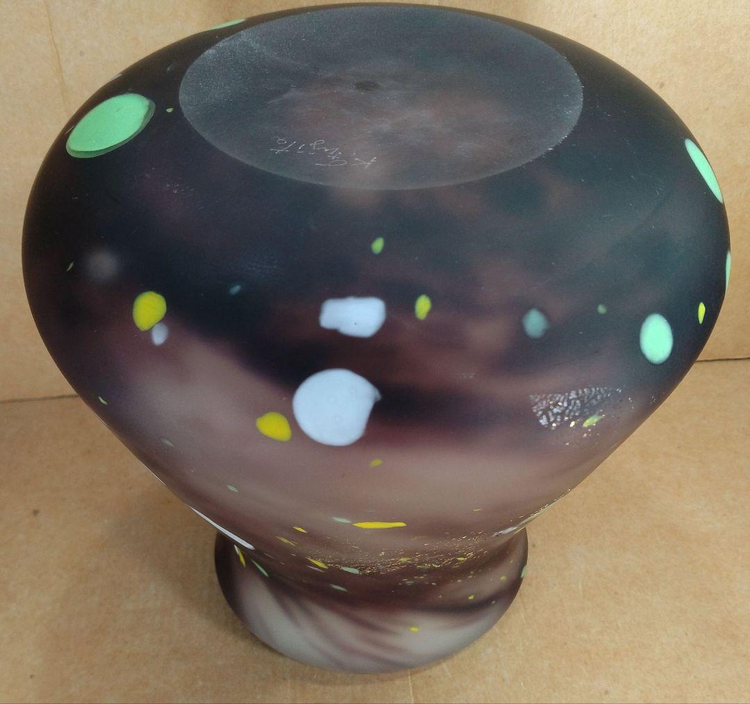 【本物保証】藤田喬平 手吹 紫金彩(花瓶) 共箱 希少作品