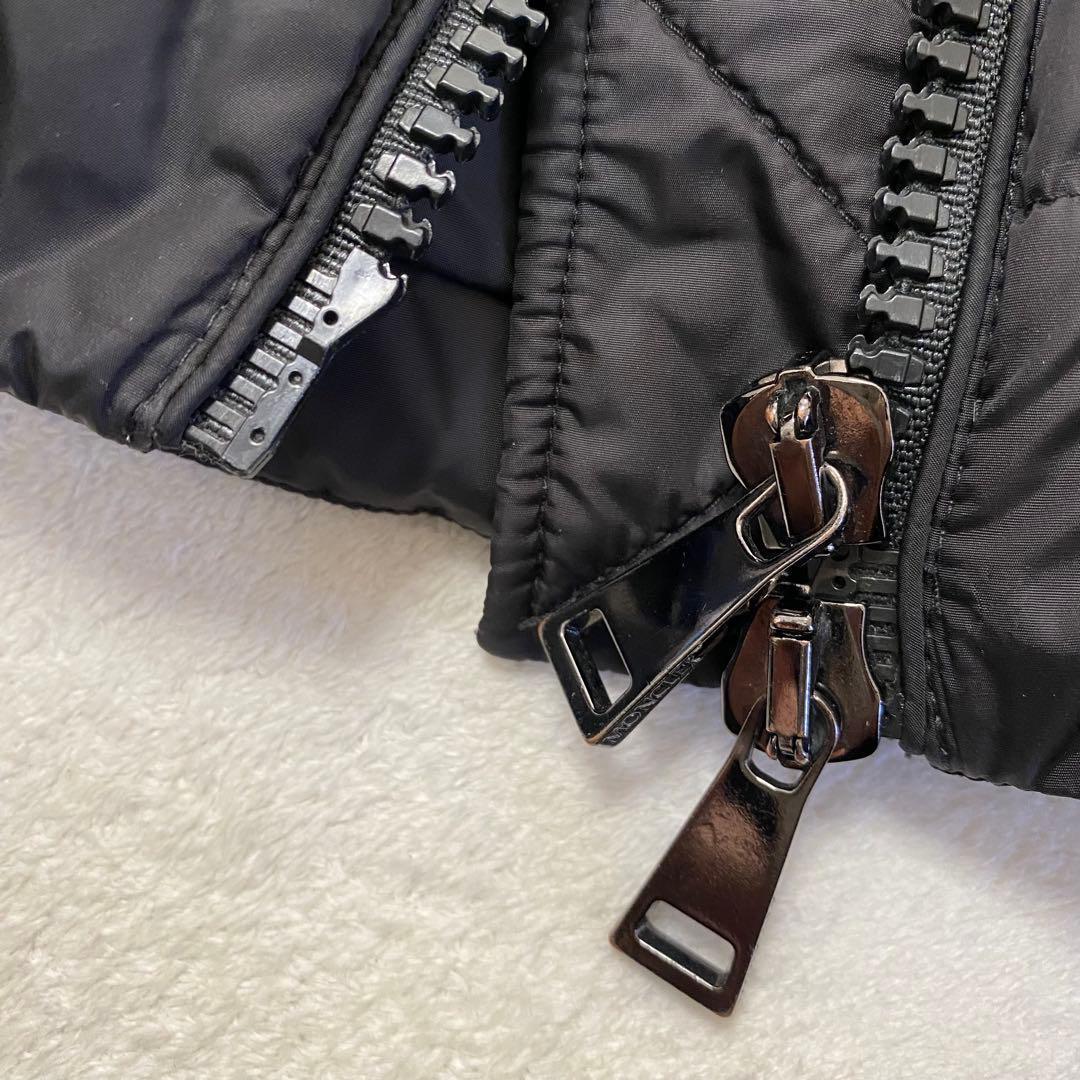 【美品】モンクレール タレブ ダウンコート ブラック ロゴワッペン ロング S