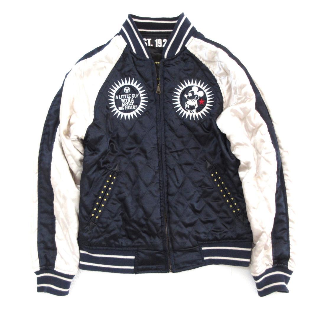 【Disney】ディズニー　ミッキーマウス　リバーシブル　スカジャン　0154