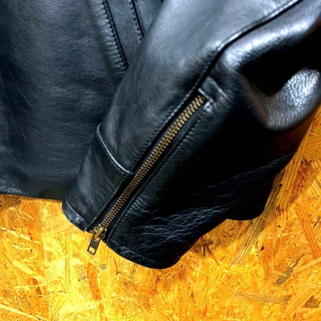 やは ハーレーダビッドソン デカロゴ 牛革 ゆるだぼ レザージャケット