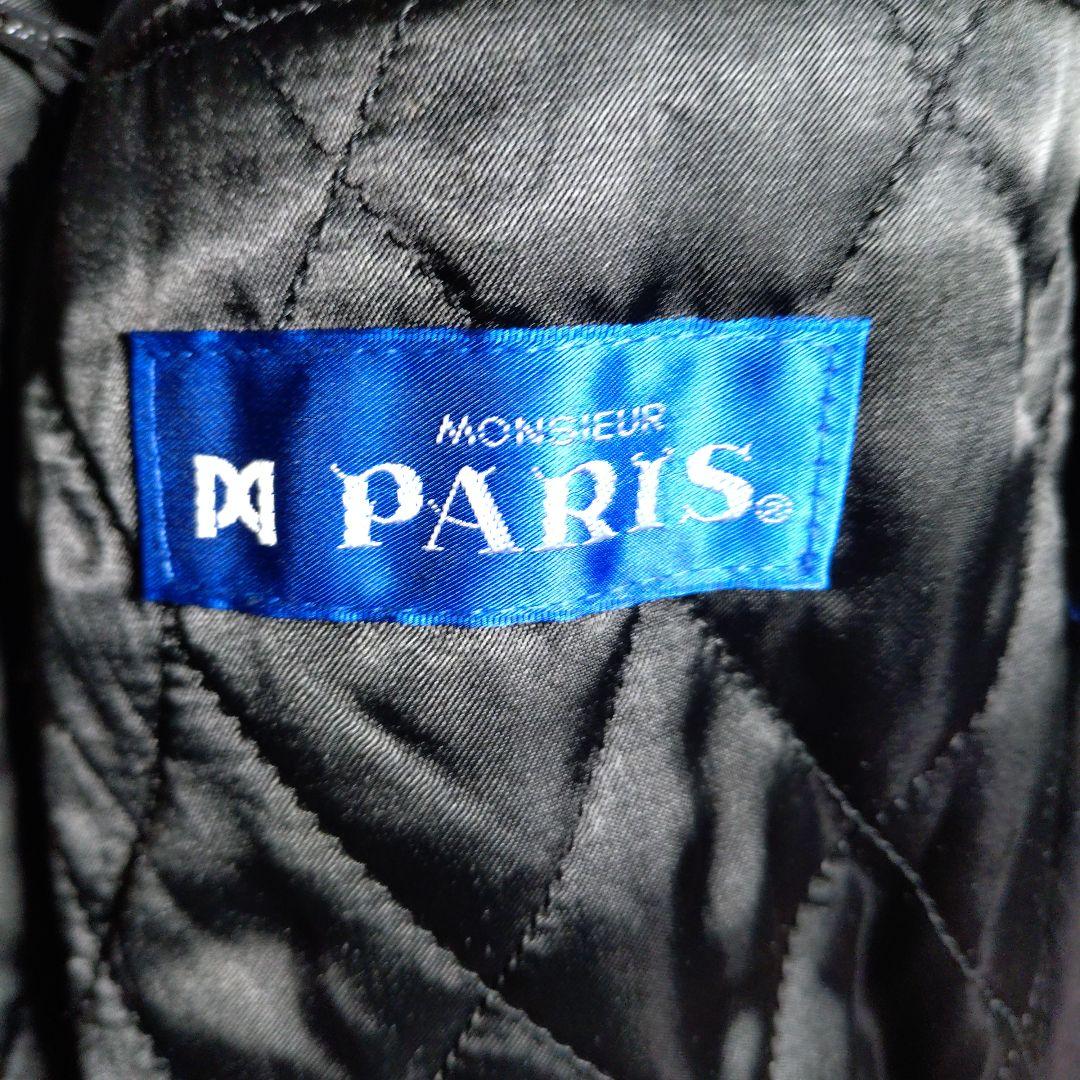 ムッシュパリ ラム レザー 羊革 キルティング ムートン コート ブラック XL