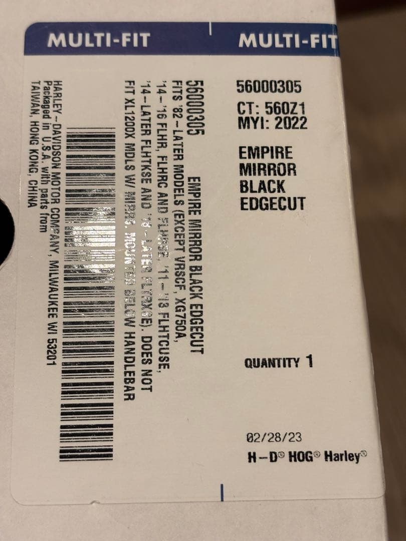 Harley-Davidson エンパイアミラーセット ブラックマシンカット