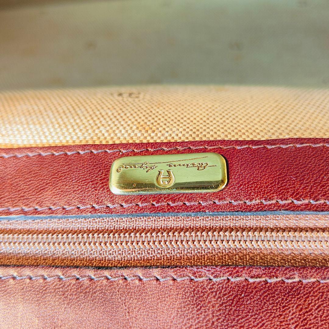 【ヴィンテージ】AIGNER アイグナー　高級ダレスバッグ バーガンディ鍵付本革