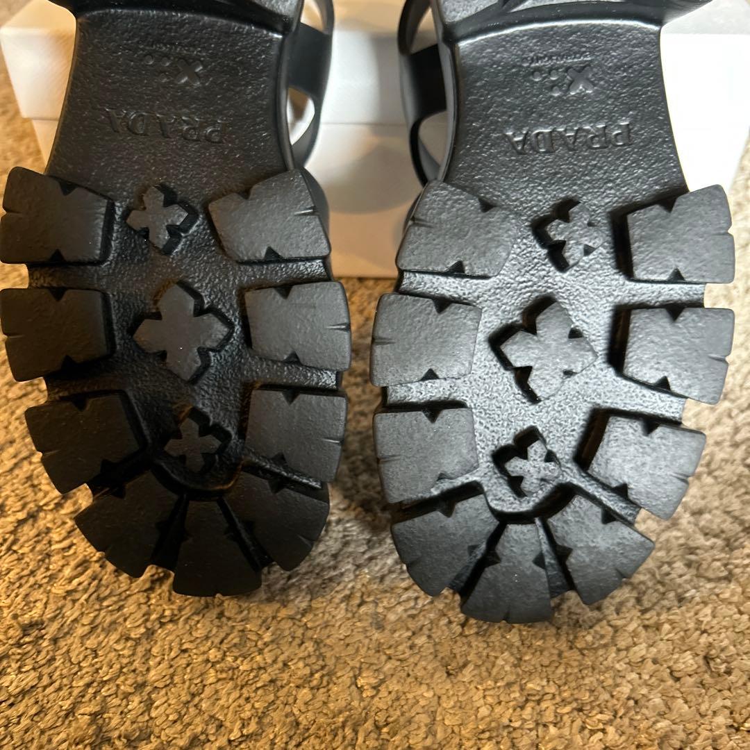 Prada プラダ　モノリス　ラバー　サンダル　黒　39