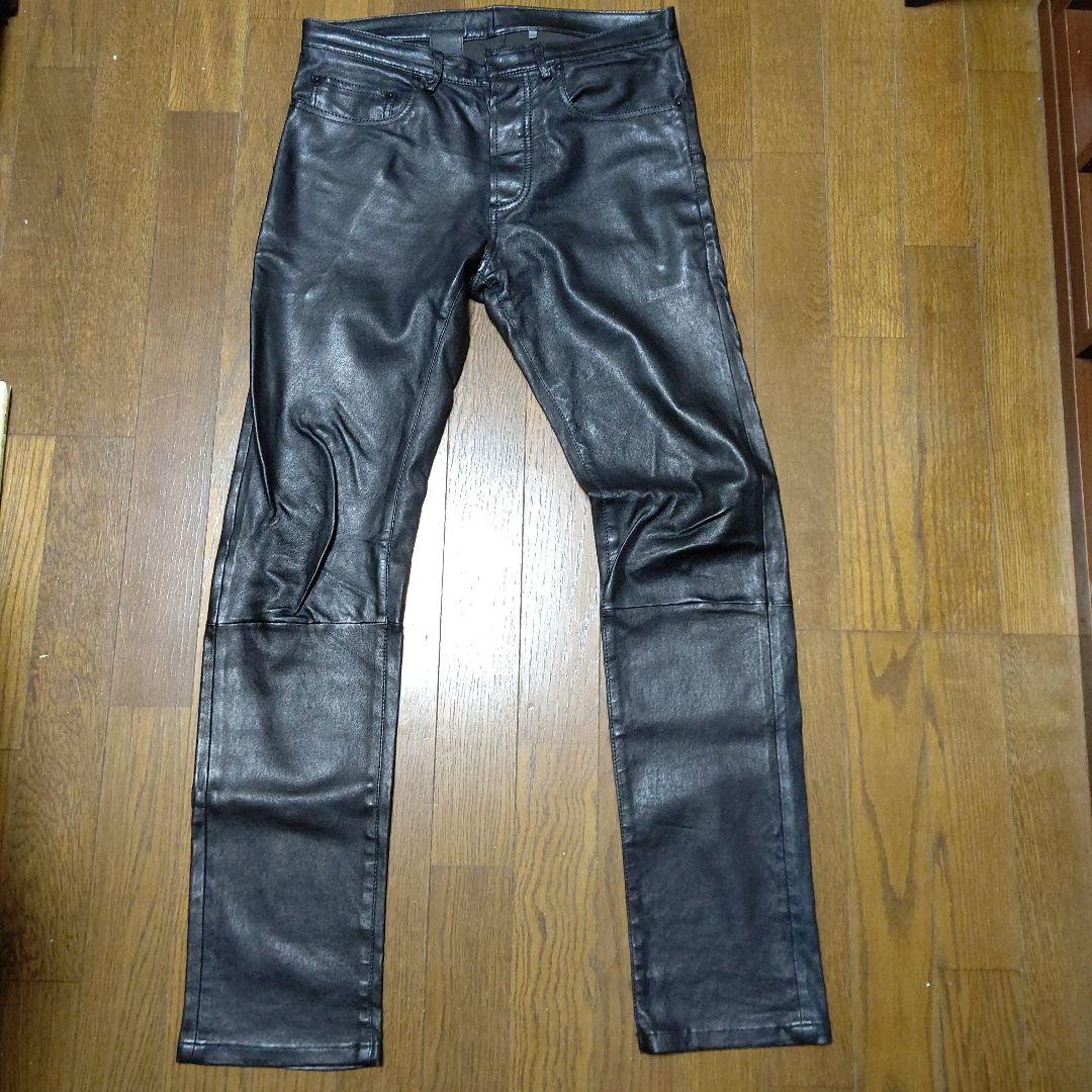 最終的値下げ羊革レザーパンツ検メンズ衣料革パンDiorHomme2012AW