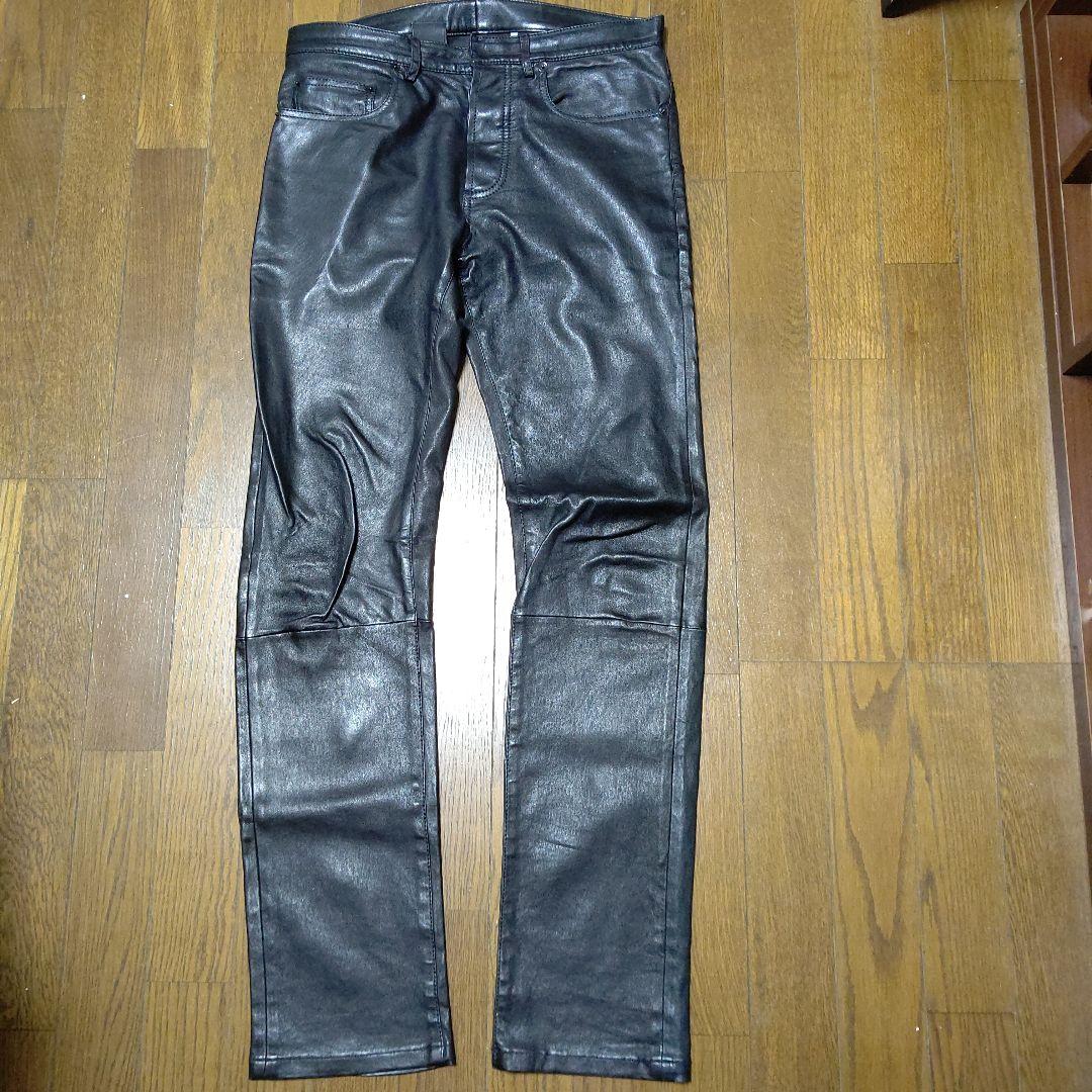 最終的値下げ羊革レザーパンツ検メンズ衣料革パンDiorHomme2012AW