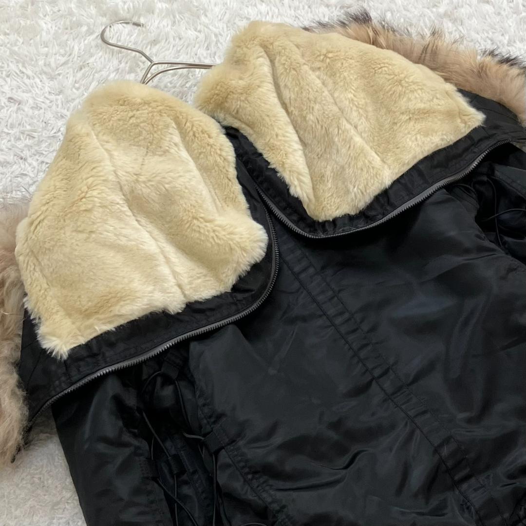Y2K✨アヴィレックス N-2B ミリタリージャケット 短丈 ボア ファー 黒