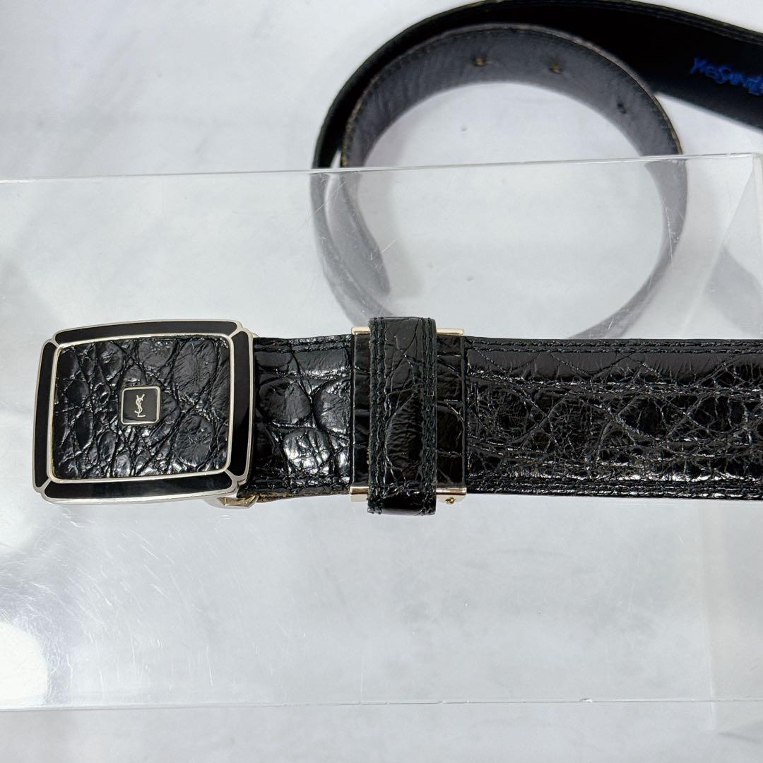 YVES SAINT LAURENT　サンローラン ベルト クロコ 革張り 美品