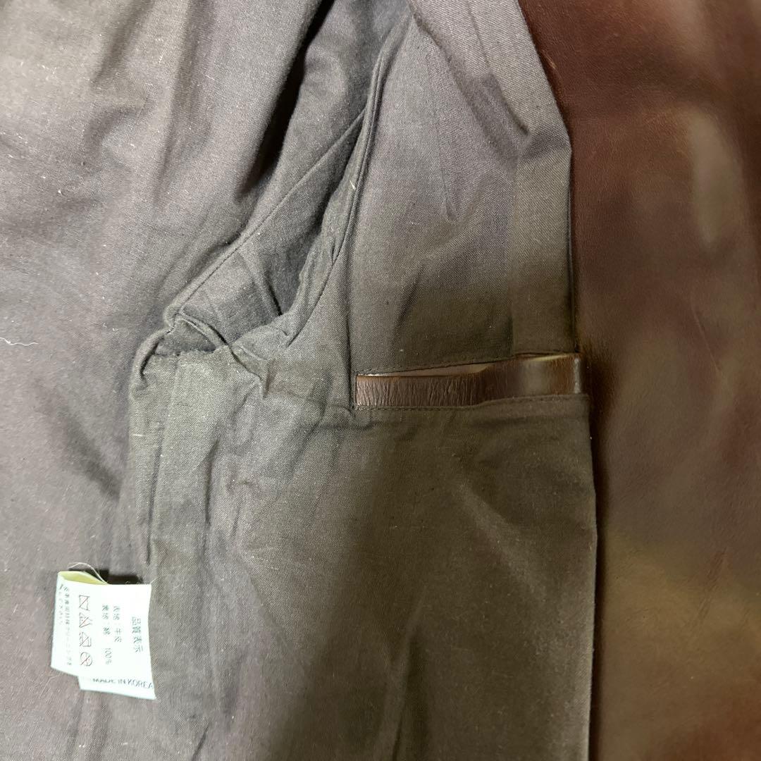 EURO LEATHER ブラウンレザー シングルライダースジャケット