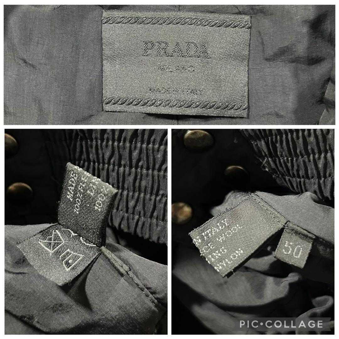 希少 PRADA アノラックパーカー ウール 50 XL archive 黒