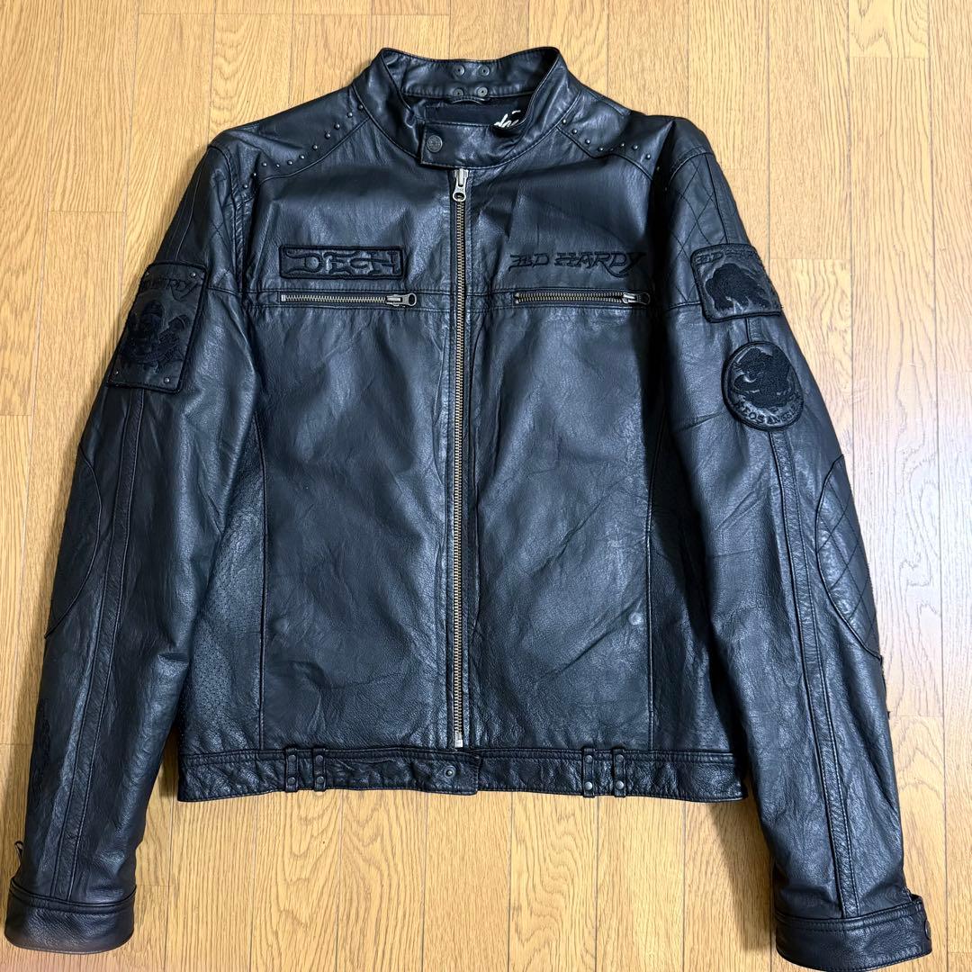 ジャケット・アウター edhardy leather jacket