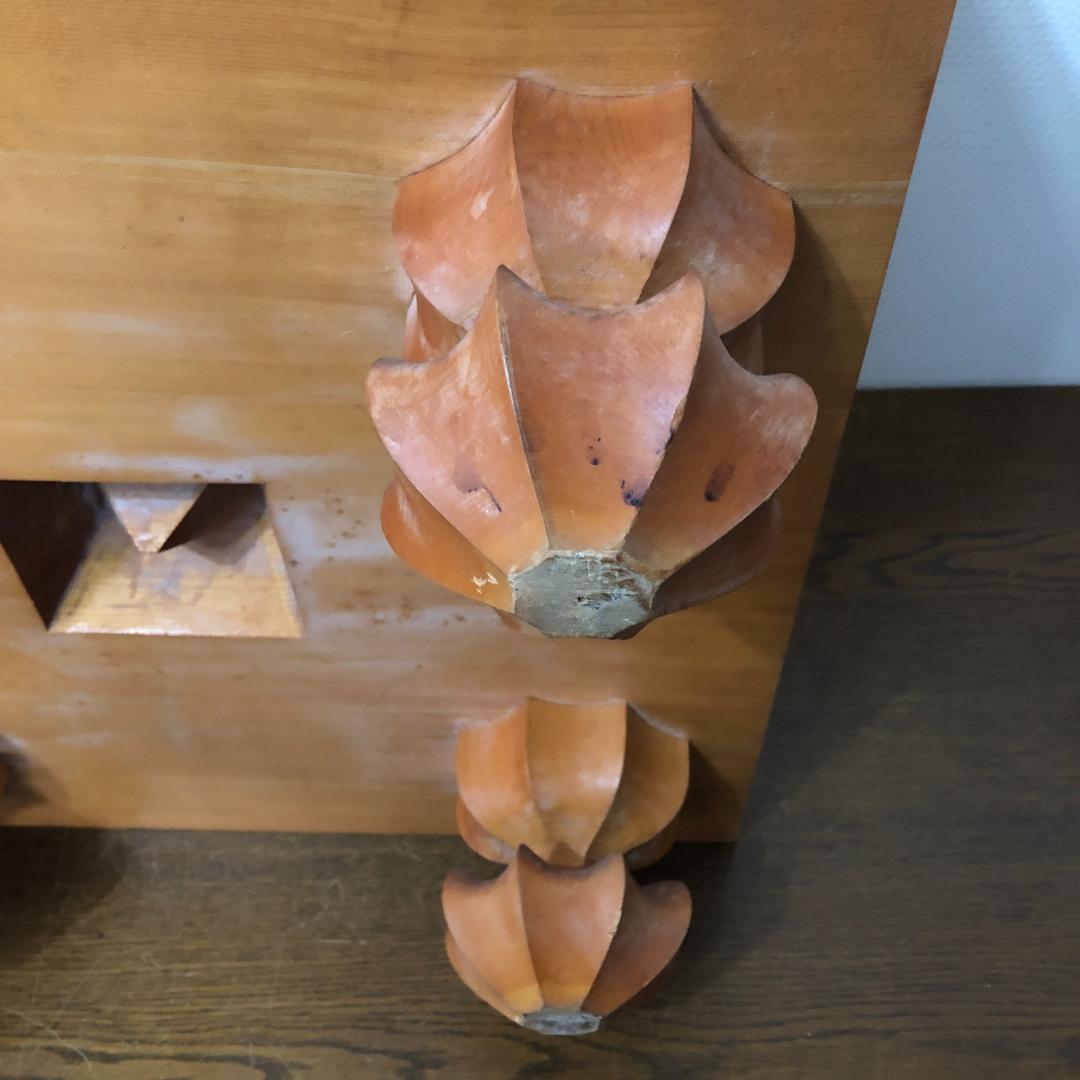 台桧・台湾檜　囲碁盤　脚・へそ付き　木製カバー付き　山本大元　＃765