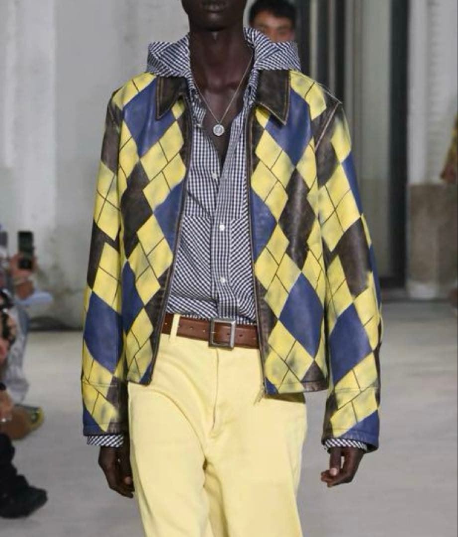 MASU エムエーエスユー ARGYLE LEATHER サイズ48