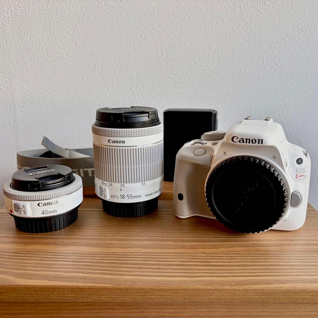 Canon EOS Kiss X7 ホワイト ズームレンズ＋40mm単焦点レンズ