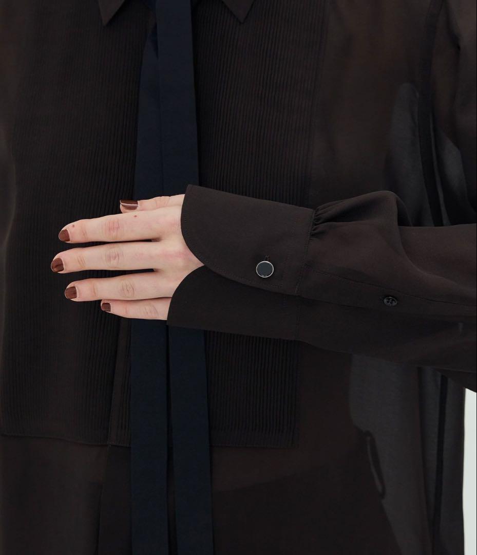 トゥモローランドビー シルクローン ボザムシャツ ダークブラウン シルク100%