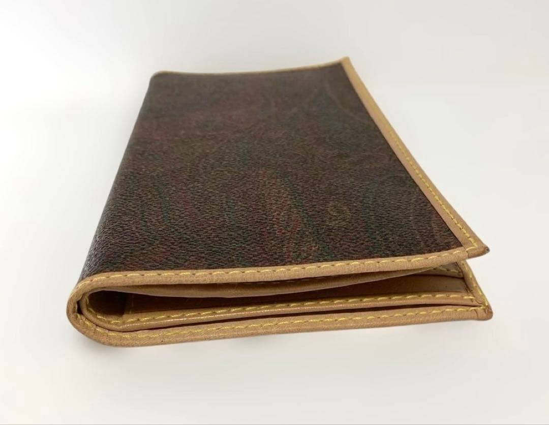 未使用エトロ ETRO 二つ折り財布 ウォレット 長財布 PVC レザー 総柄