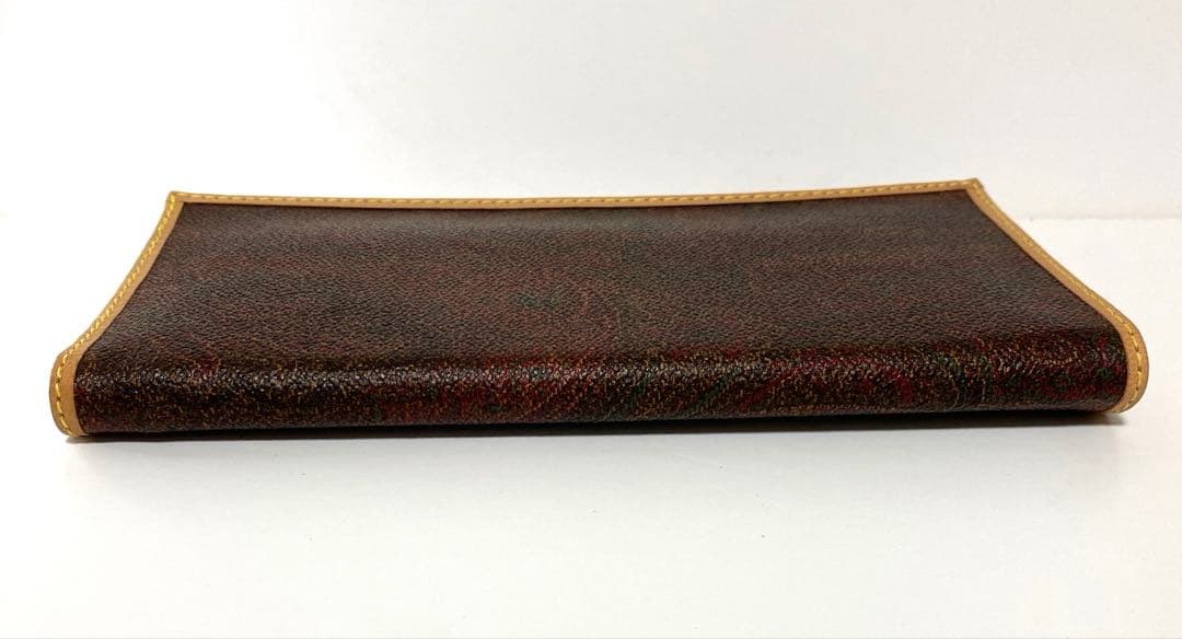未使用エトロ ETRO 二つ折り財布 ウォレット 長財布 PVC レザー 総柄