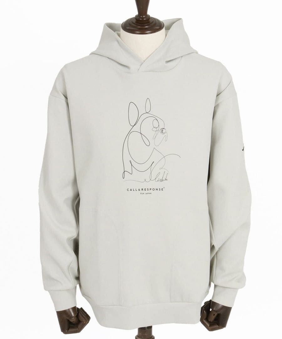 ナメクジ　コールアンドレスポンスフレンチブル-プリントパーカー