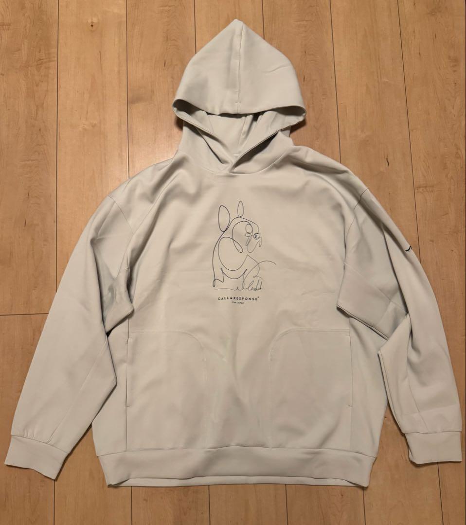 ナメクジ　コールアンドレスポンスフレンチブル-プリントパーカー