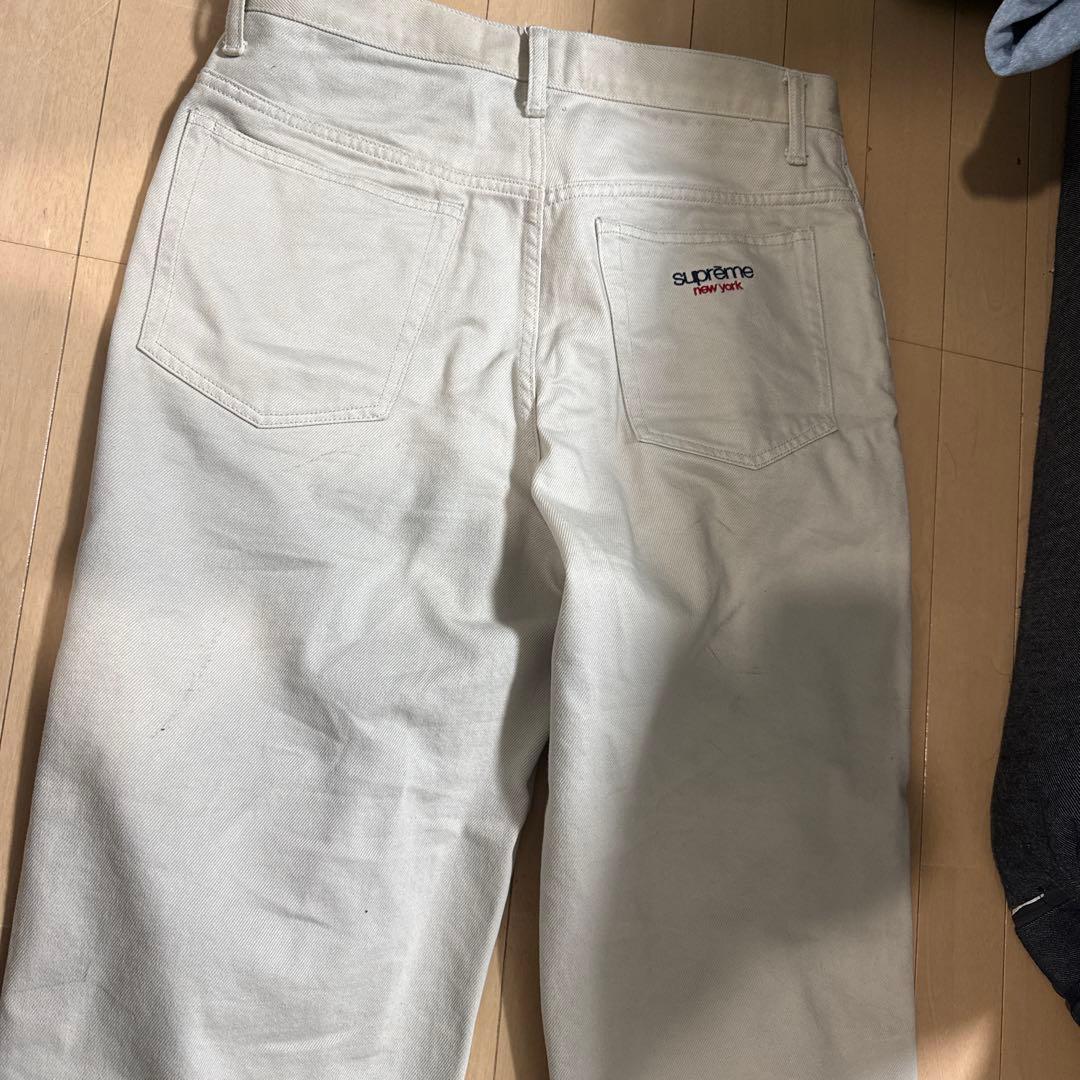 Supreme ホワイト バギーデニム30インチ