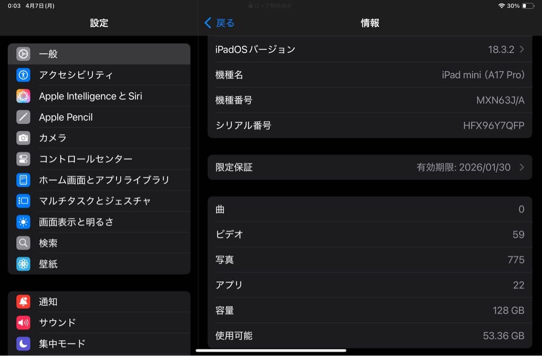 H*A様 iPad mini A17pro