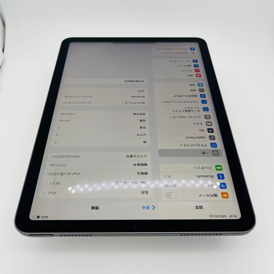 電池97% iPad Air 4 256 GB SIMフリー　グレイ　本体