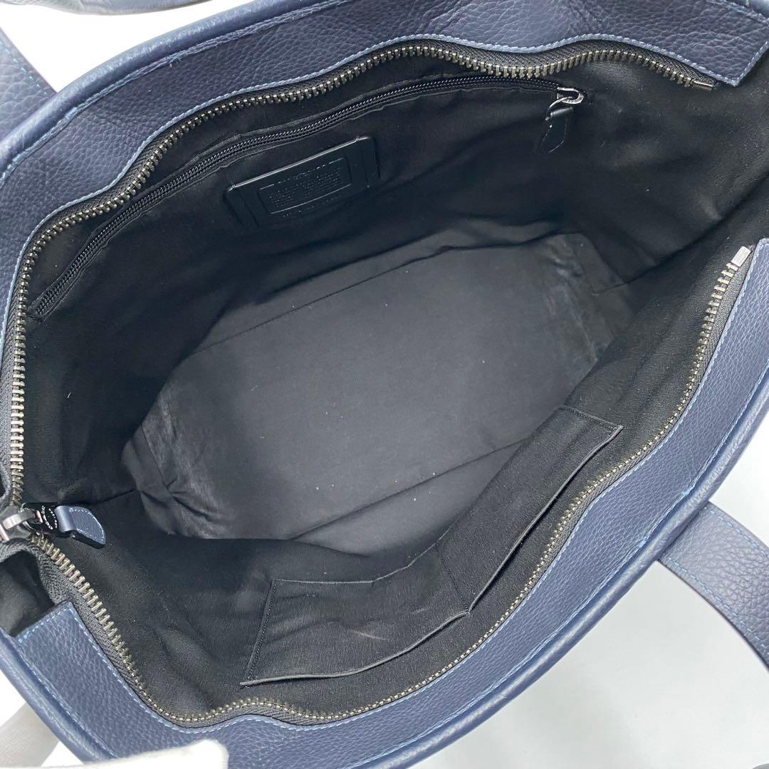 極美品✨COACH サリバン ビジネストート A4肩掛け レザー ネイビー
