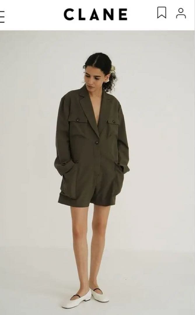 CLANE MILITARY SHORT ALL IN ONE カーキ サイズ2