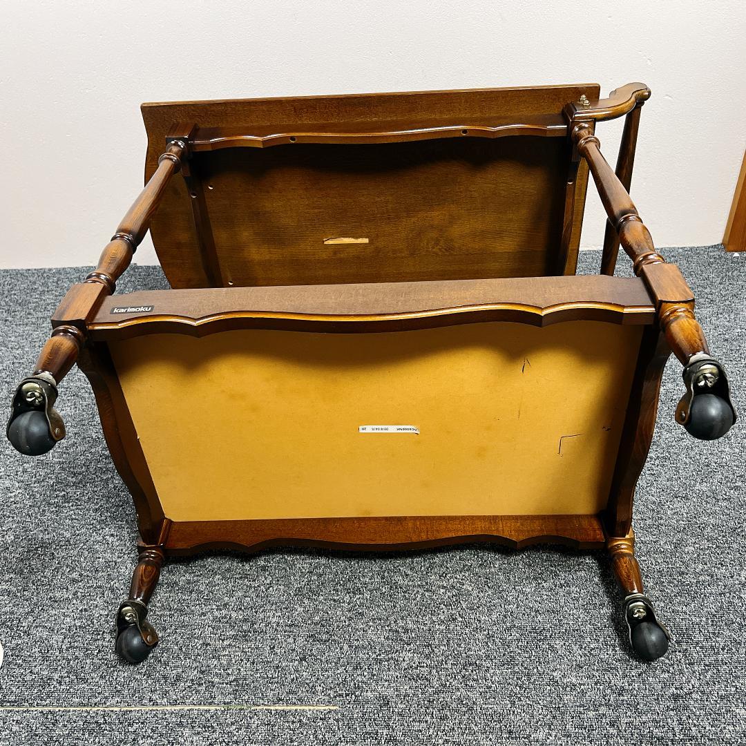 稀少 オールド カリモク ワゴン キッチンワゴン テーブル キャスター付