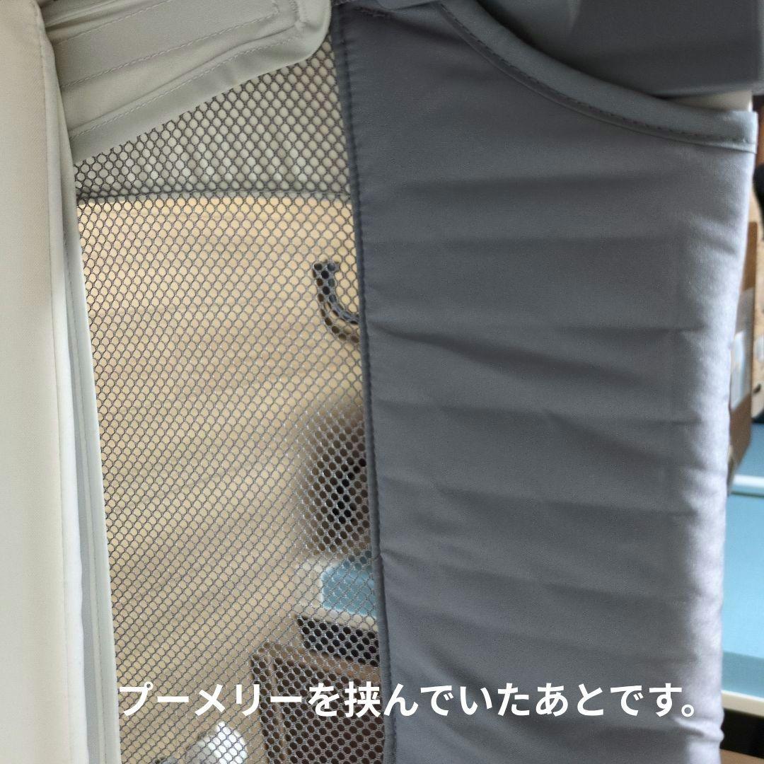 極美品　アップリカ　ベビーベッド ココネルエアー 　グレーベア