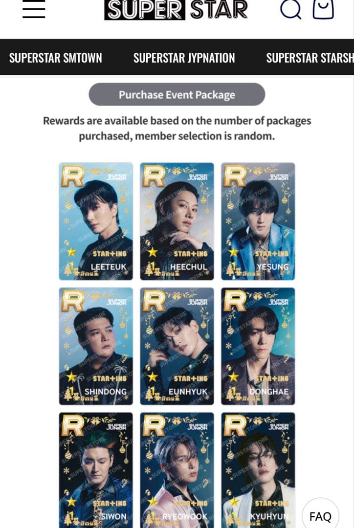 superstar smtown トレカ super junior シンドン