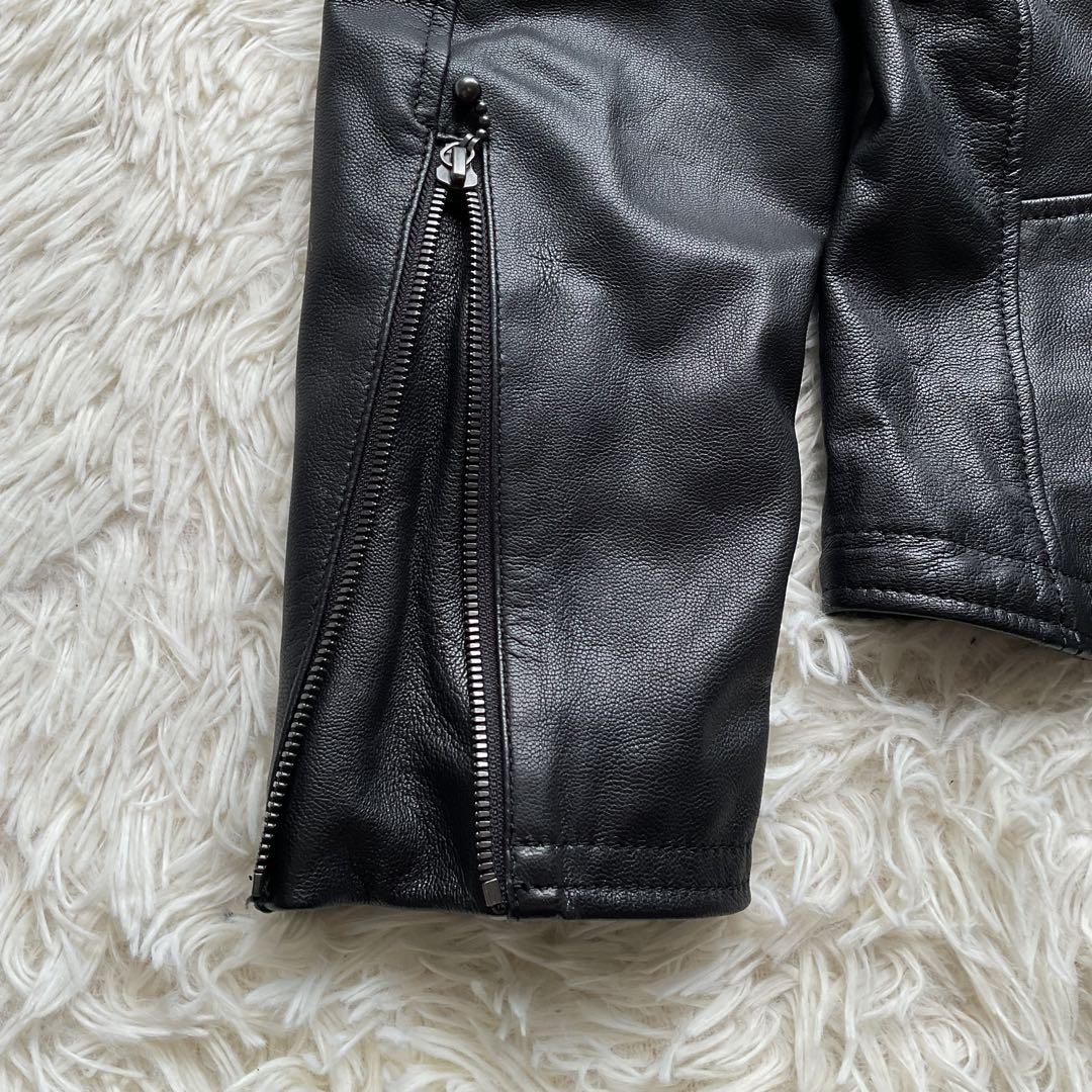 未使用級✨カドヤ×カワサキ　レザージャケット　セミダブル　ライダース　ヤギ皮　L
