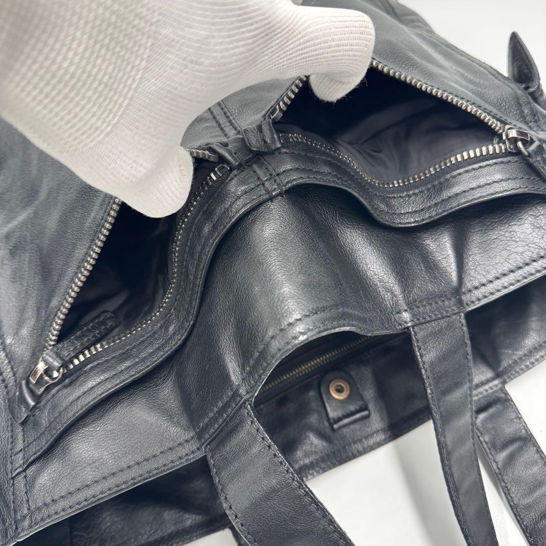 PRADA プラダ 大きめ レザー トートバッグ ショルダーバッグ ブラック